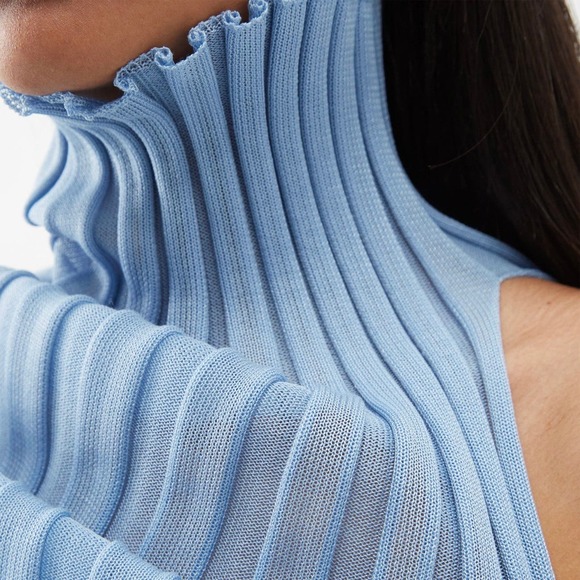 A. Roege Hove - Blue Structured Rib Knit Top - M/L - NWT - Picture 7 of 8